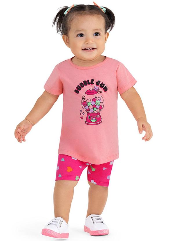 Alenice - Conjunto Bubble Gum Menina Rosa