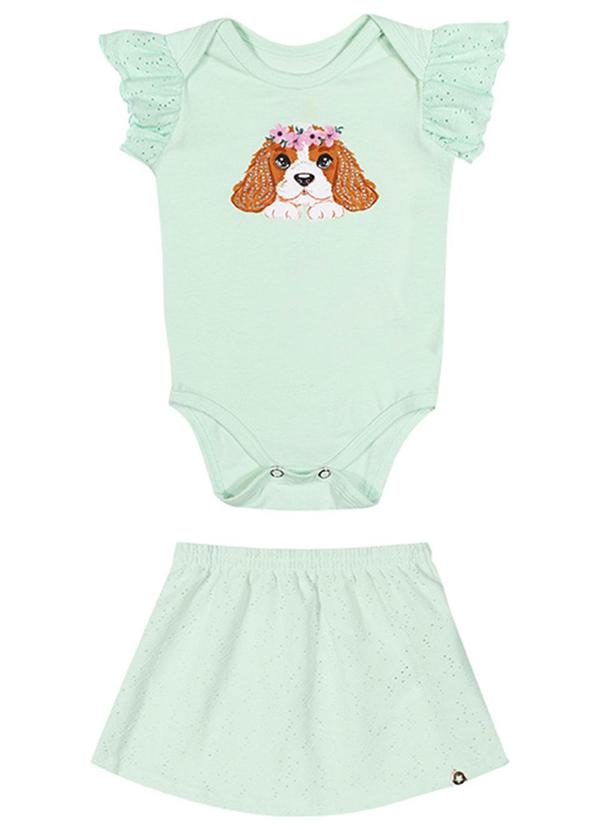 Alenice - Conjunto Cachorrinho Delicado Menina Verde 3