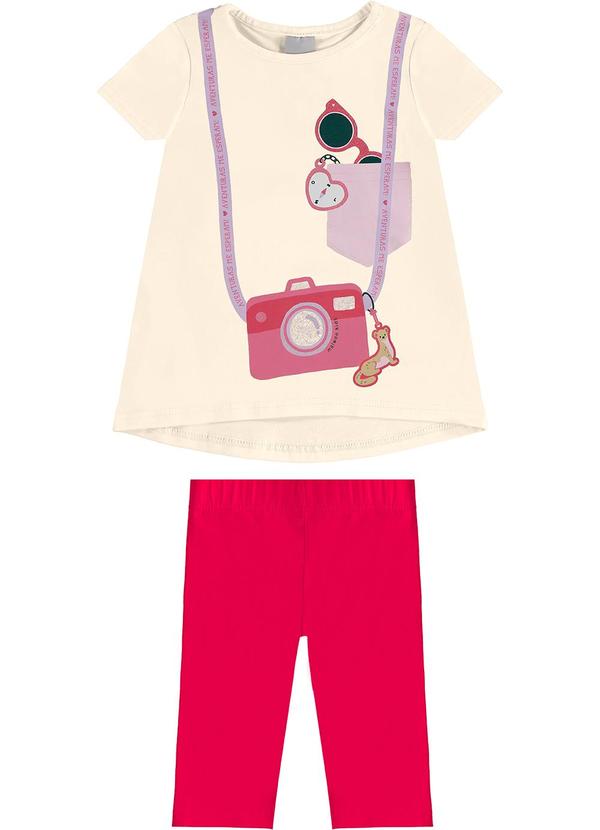 Malwee Kids - Conjunto Câmera com Glitter Off White