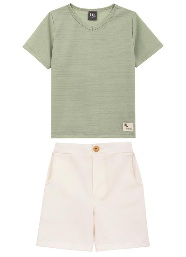 Lik Boys - Conjunto Camisa Malha Texturizada e Short Verde 1