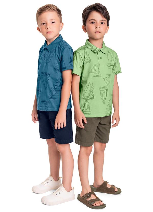 Quimby - Conjunto Camisa Polo e Bermuda Verde 2