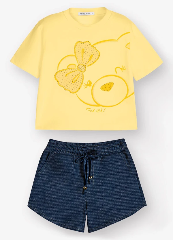Trick Nick - Conjunto Camiseta com Shorts Amarelo