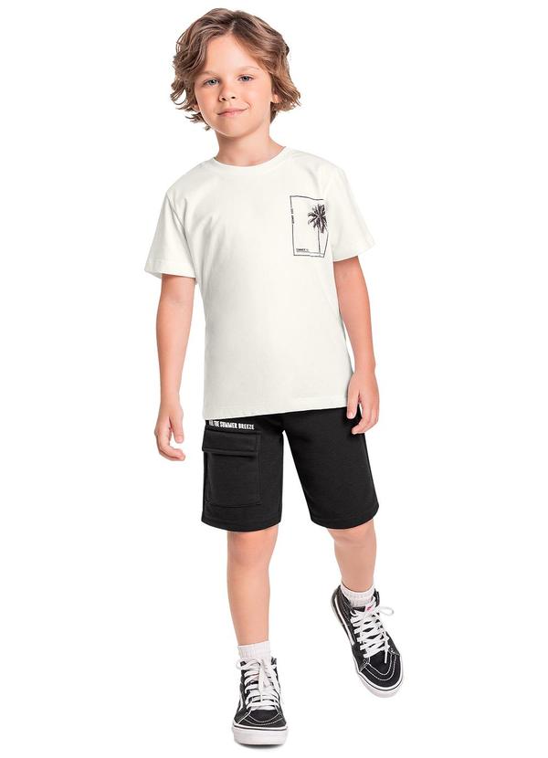 Quimby - Conjunto Camiseta e Bermuda Menino Bege