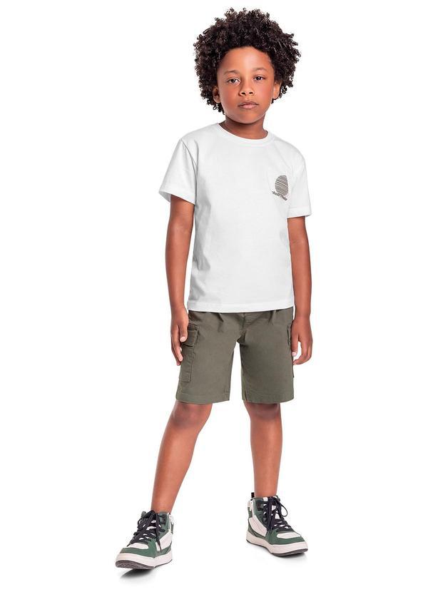Quimby - Conjunto Camiseta e Bermuda Menino Branco