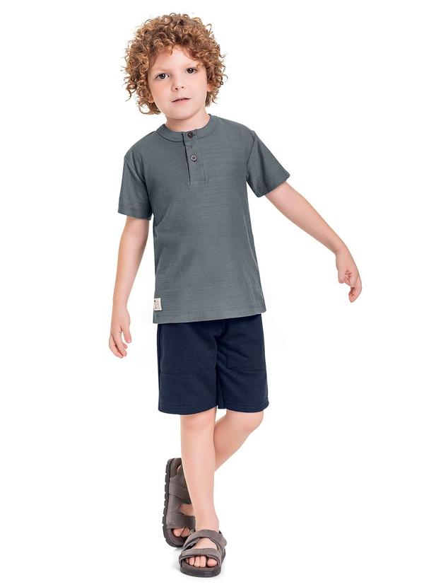 Quimby - Conjunto Camiseta e Bermuda Menino Cinza