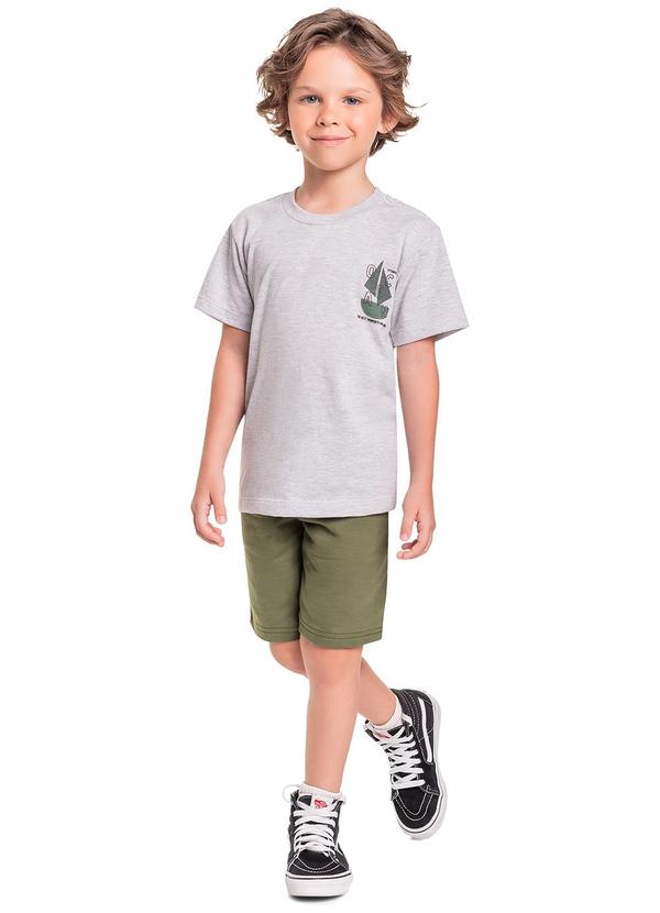 Quimby - Conjunto Camiseta e Bermuda Menino Cinza