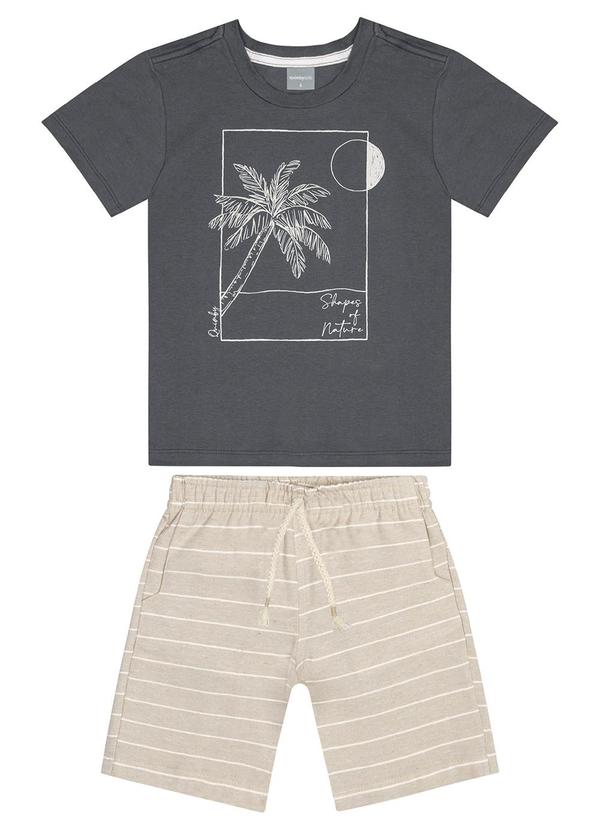 Quimby - Conjunto Camiseta e Bermuda Menino Cinza 2