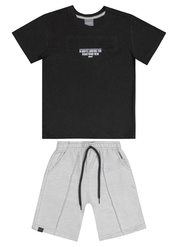 Quimby - Conjunto Camiseta e Bermuda Menino Preto 2