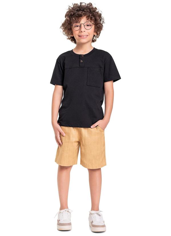Quimby - Conjunto Camiseta e Bermuda Menino Preto