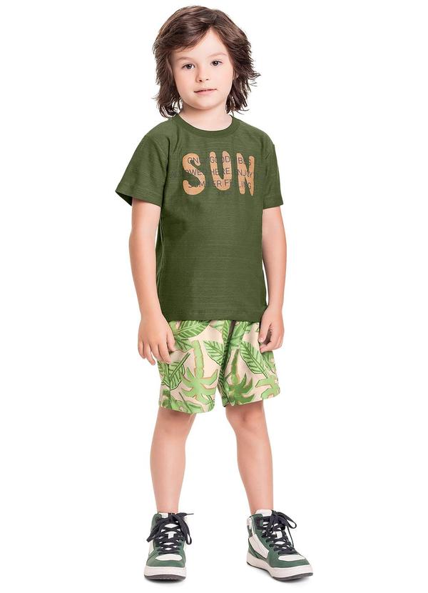 Quimby - Conjunto Camiseta e Bermuda Menino Verde