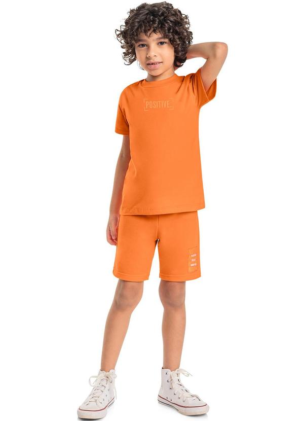 Quimby - Conjunto Camiseta e Bermuda Unissex Laranja