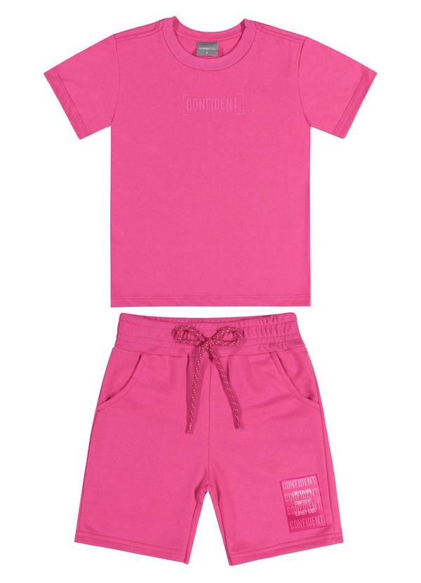 Quimby - Conjunto Camiseta e Bermuda Unissex Rosa