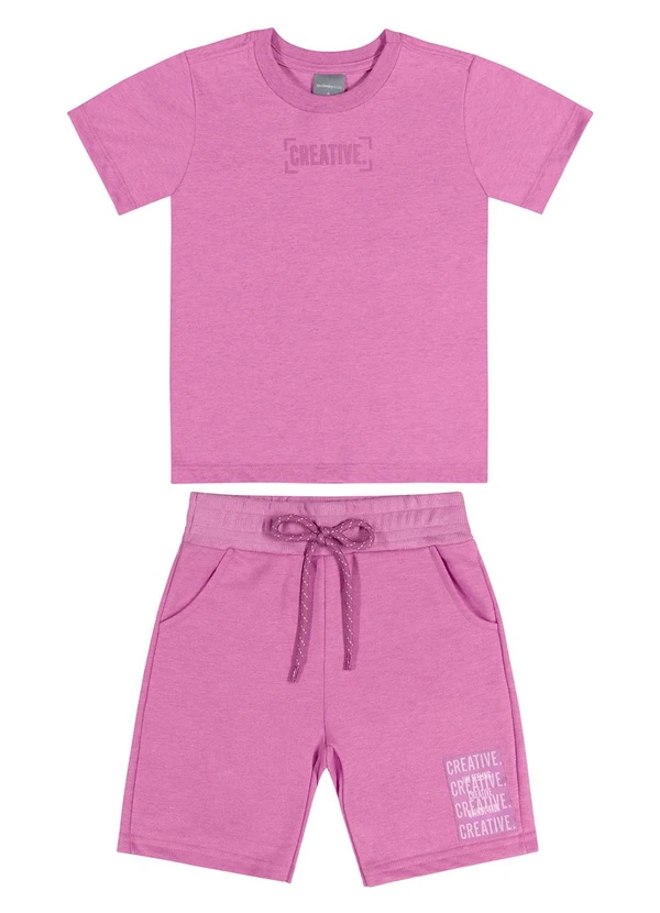 Quimby - Conjunto Camiseta e Bermuda Unissex Roxo