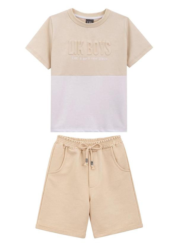 Lik Boys - Conjunto Camiseta e Short Bege