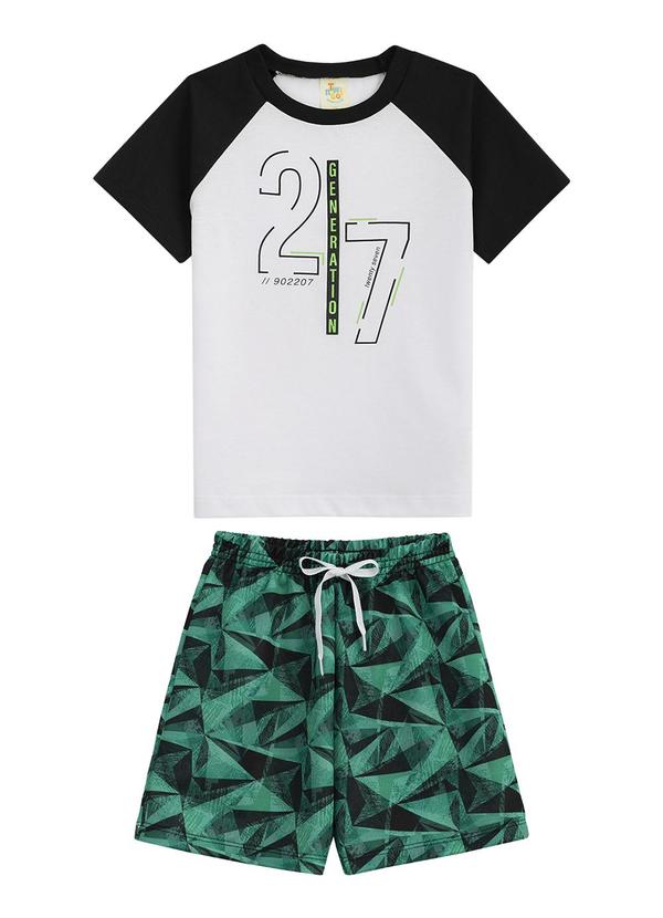 Twingo - Conjunto Camiseta e Short em Moletinho Preto