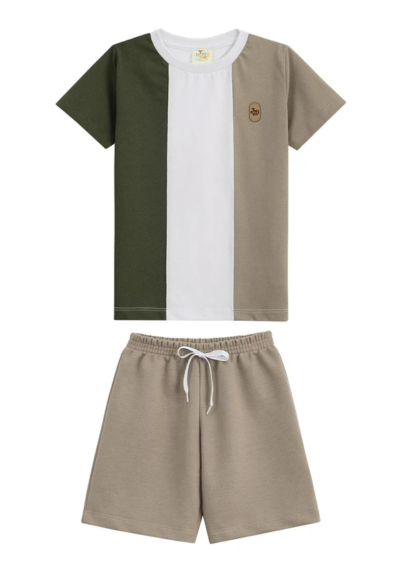 Twingo - Conjunto Camiseta e Short em Moletinho Verde