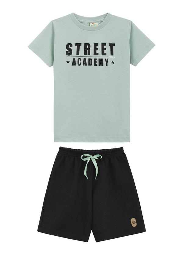 Twingo - Conjunto Camiseta e Short em Moletinho Verde