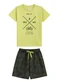 Outlet - Conjunto Camiseta e Short em Moletinho Verde - variação: Verde