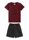 Outlet - Conjunto Camiseta e Short em Moletinho Verde - variação: Vermelho
