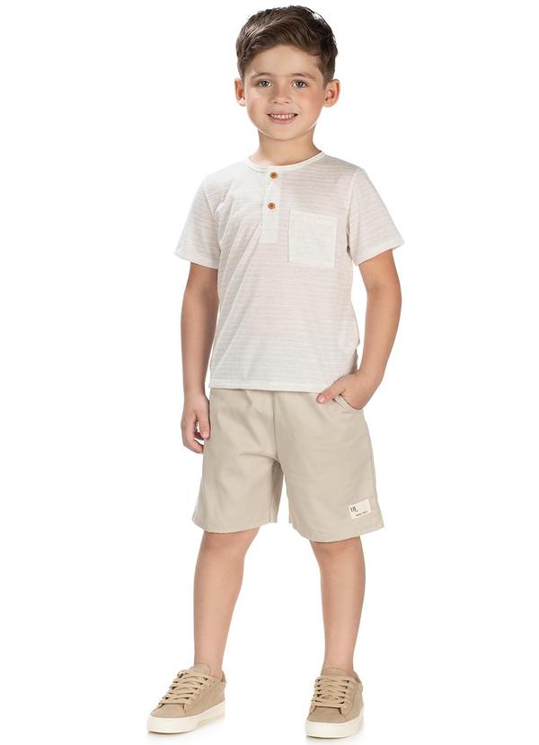Lik Boys - Conjunto Camiseta em Moletom e Short Bege