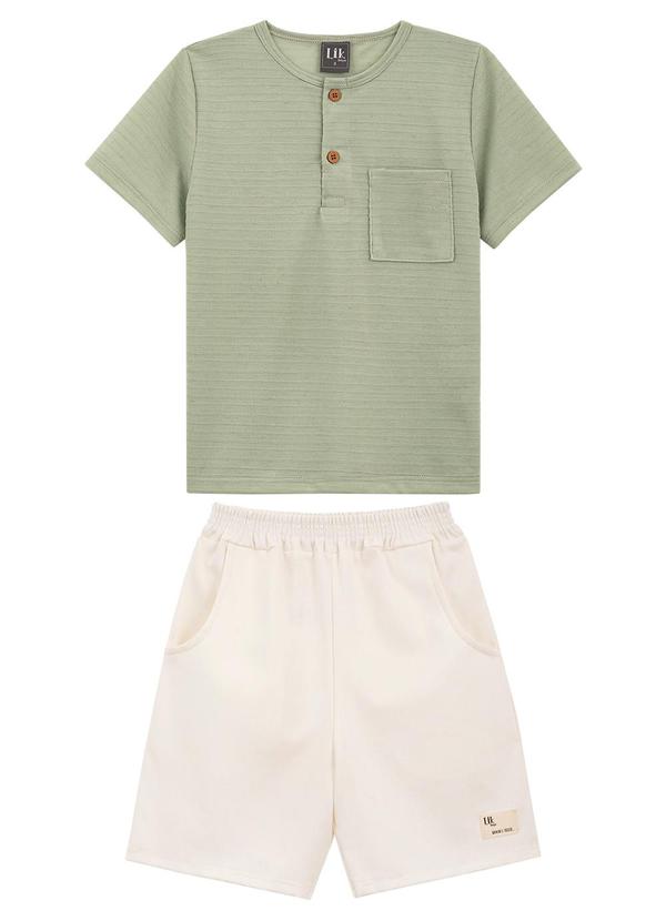 Lik Boys - Conjunto Camiseta em Moletom e Short Verde