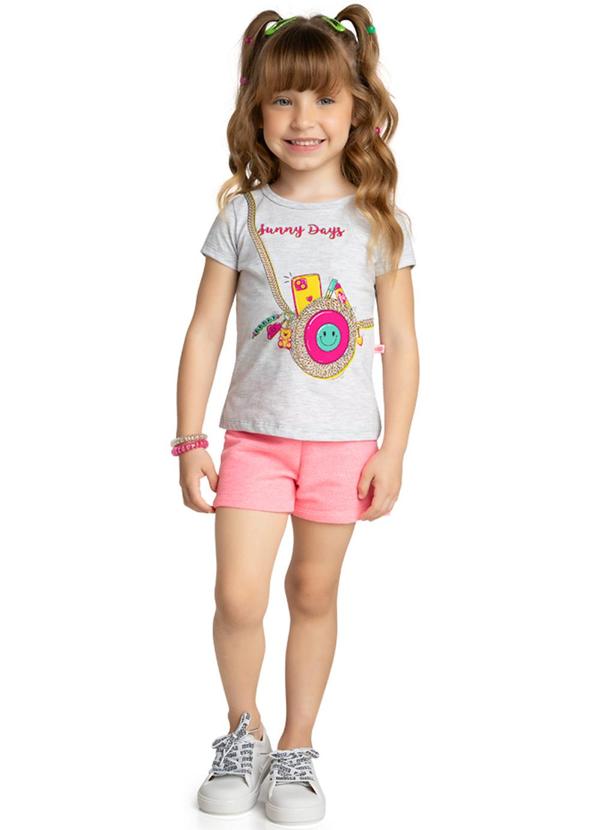 Marlan - Conjunto Camiseta Funny e Shorts Neon Cinza