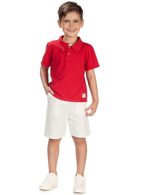 Lik Boys - Conjunto Camiseta Gola Polo e Short Vermelho 1