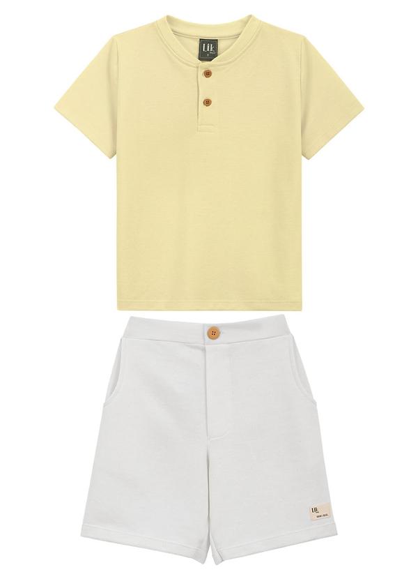 Lik Boys - Conjunto Camiseta Piquet e Short Amarelo