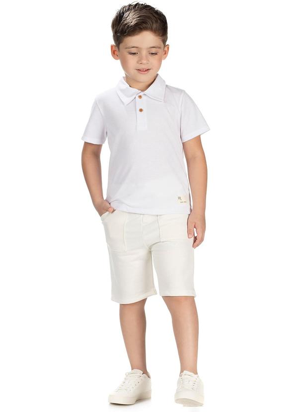 Lik Boys - Conjunto Camiseta Polo Piquet e Short Bege