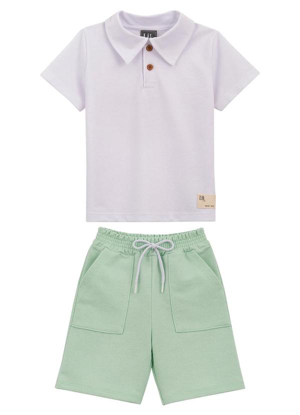 Lik Boys - Conjunto Camiseta Polo Piquet e Short Verde