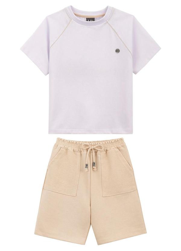 Lik Boys - Conjunto Camiseta Raglan e Short Branco