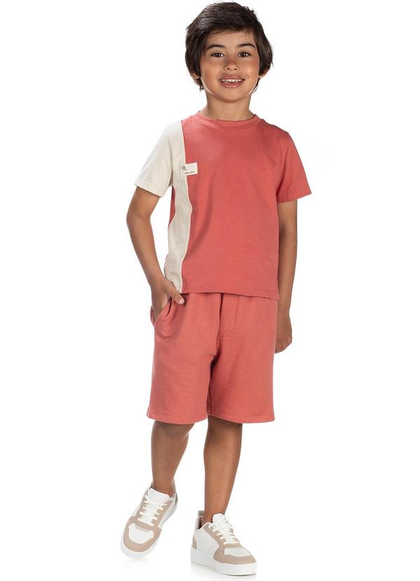 Lik Boys - Conjunto Camiseta Recortes e Short Laranja