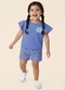 Malwee Kids - Conjunto Canelado Flor com Glitter Azul - variação: Azul