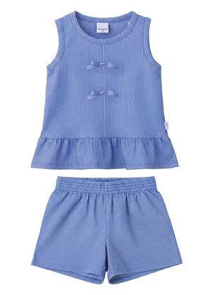 Malwee Kids - Conjunto Canelado Godê Azul - MALWEE KIDS