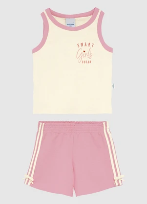 Malwee Kids - Conjunto Canelado Smart Girls Squad Bege - MALWEE KIDS