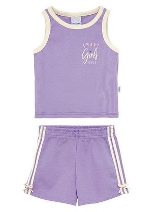 Malwee Kids - Conjunto Canelado Smart Girls Squad Roxo - MALWEE KIDS