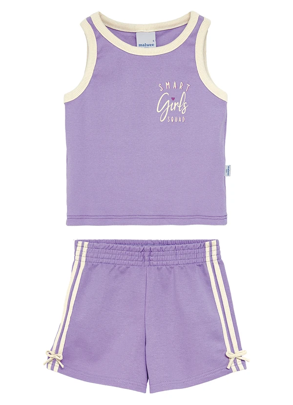 Malwee Kids - Conjunto Canelado Smart Girls Squad Roxo