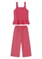 Malwee Kids - Conjunto Canelado Wide Leg Azul - variação: Rosa