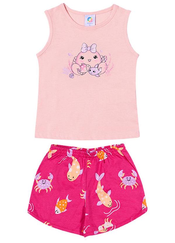 Alenice - Conjunto Caranguejo Fofo Menina Rosa