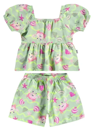 Malwee Kids - Conjunto Caranguejos Verde Água - MALWEE KIDS