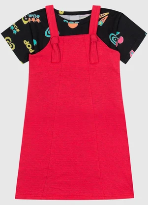 Malwee Kids - Conjunto Cerejas Malha Trabalhada Menina Preto - MALWEE KIDS