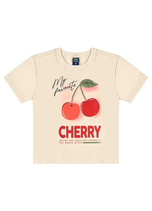Bee Loop - Conjunto Cerejinhas Blusa e Bermuda Bege - BEE LOOP