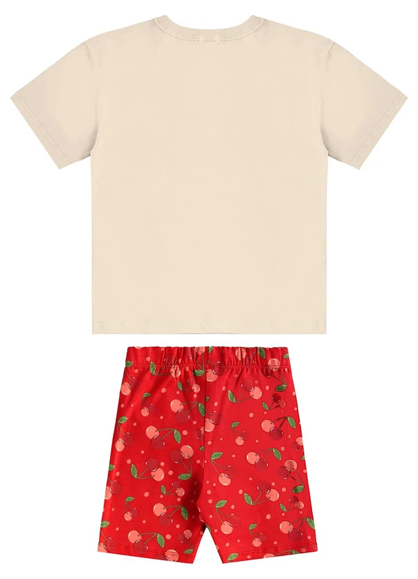 Bee Loop - Conjunto Cerejinhas Blusa e Bermuda Bege 4