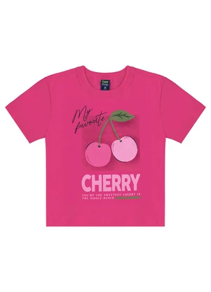 Bee Loop - Conjunto Cerejinhas Blusa e Bermuda Rosa - BEE LOOP