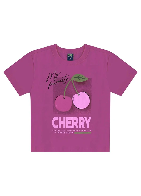 Bee Loop - Conjunto Cerejinhas Blusa e Bermuda Roxo 3