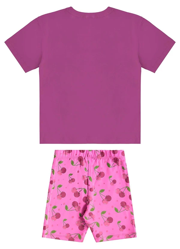 Bee Loop - Conjunto Cerejinhas Blusa e Bermuda Roxo 5