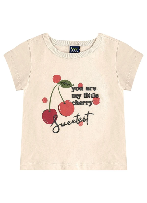 Bee Loop - Conjunto Cerejinhas Blusa e Short Bege 3