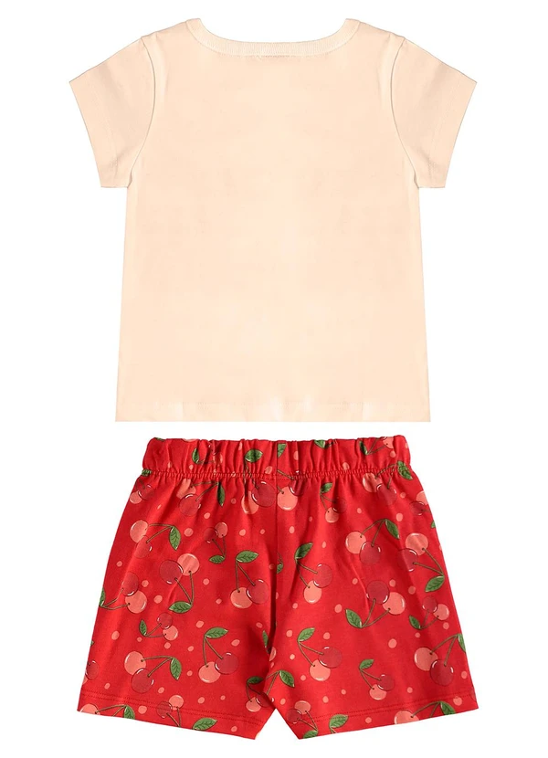 Bee Loop - Conjunto Cerejinhas Blusa e Short Bege 5