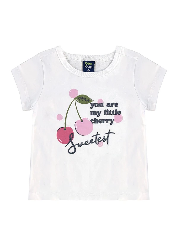 Bee Loop - Conjunto Cerejinhas Blusa e Short Branco 2