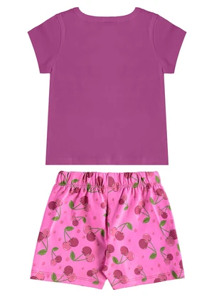 Bee Loop - Conjunto Cerejinhas Blusa e Short Roxo - BEE LOOP